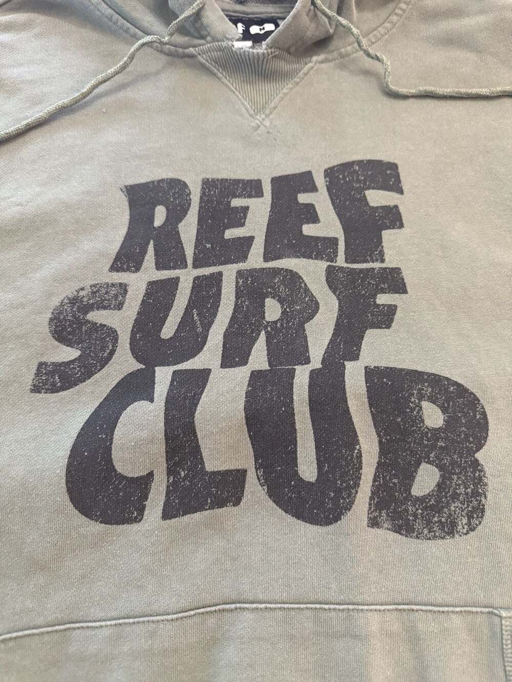 Reef Surf Club Olive Green Pullover Hoodie Size M - Picture 2 of 6
